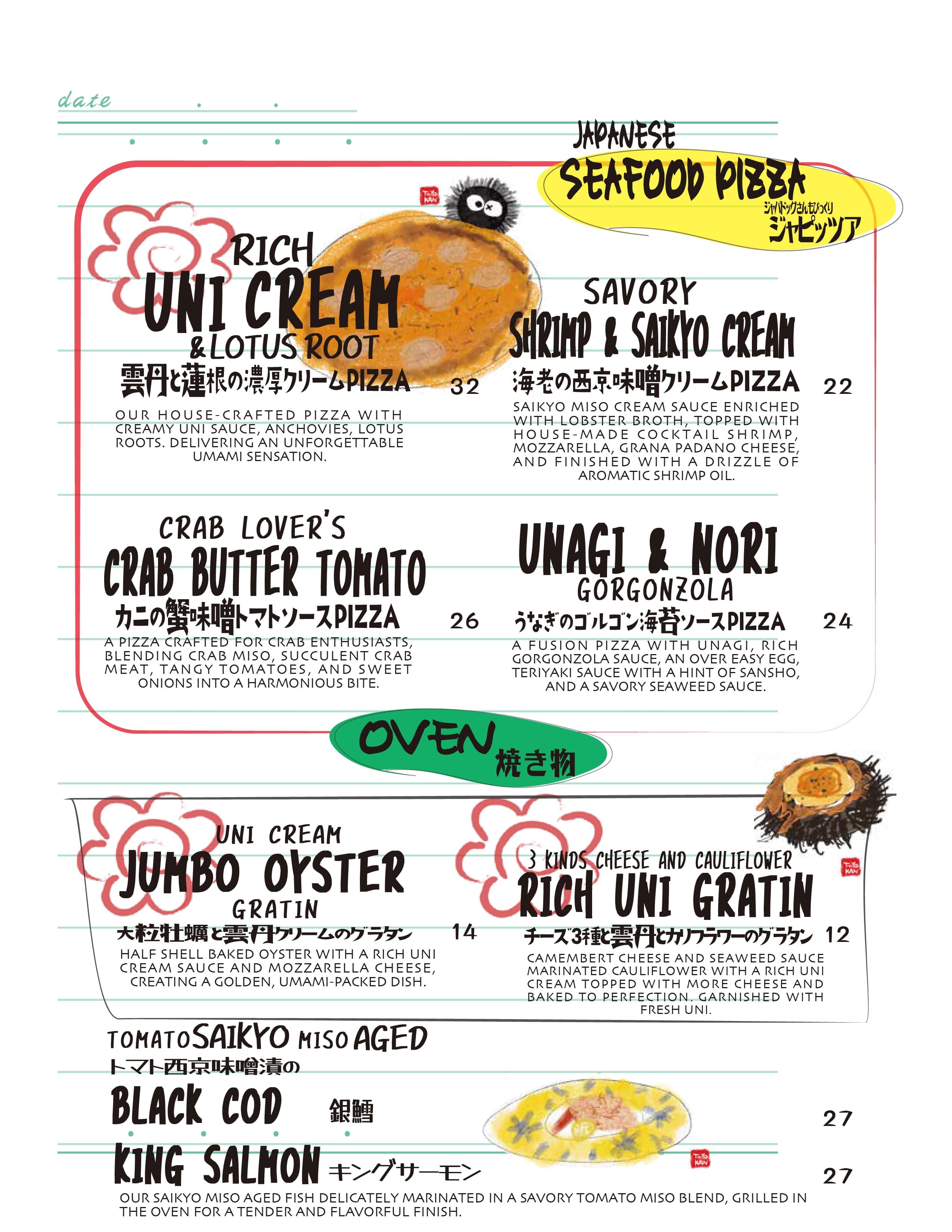 Food menu