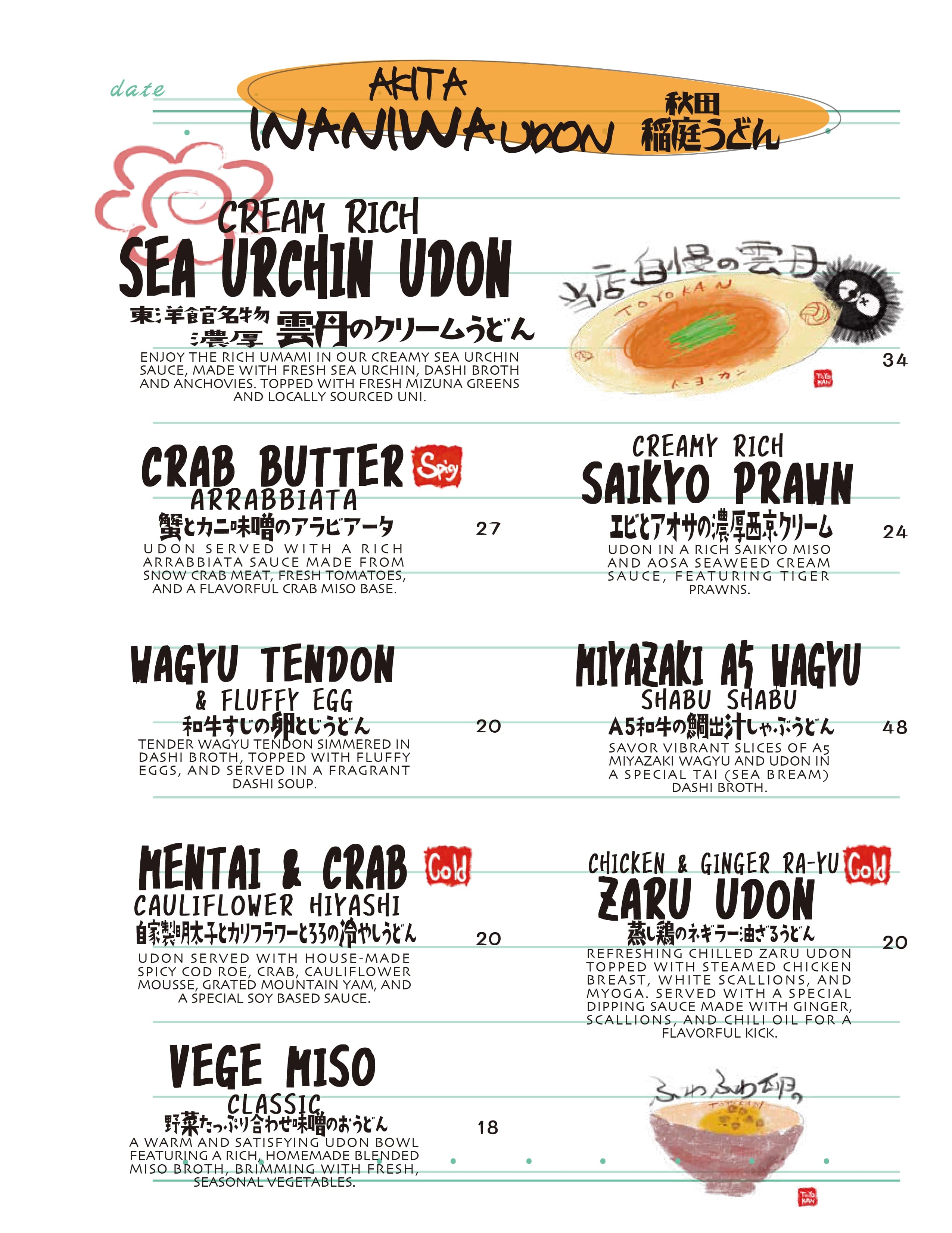 Food menu