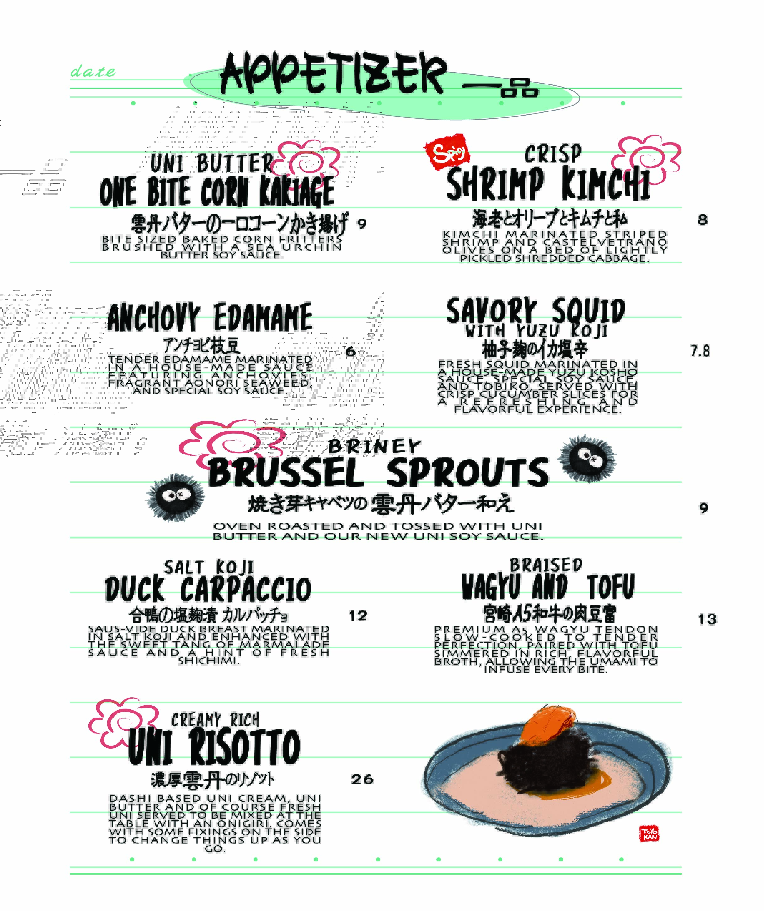 Food menu
